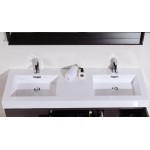 Bliss 60" Double Sink Gray Oak Wall Mount Modern Bathroom Vanity