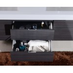 Bliss 60" Double Sink Gray Oak Wall Mount Modern Bathroom Vanity