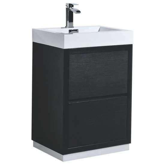 Bliss 24" Black Free Standing Modern Bathroom Vanity