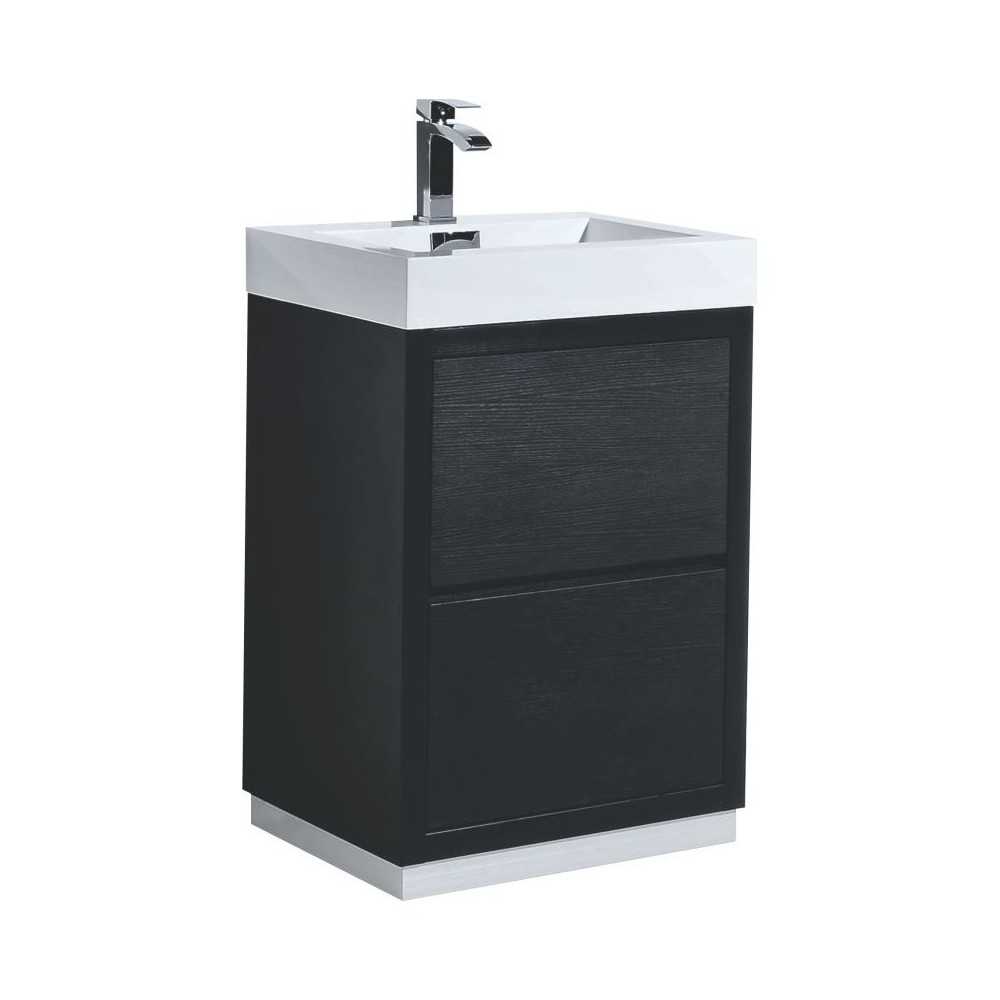 Bliss 24" Black Free Standing Modern Bathroom Vanity