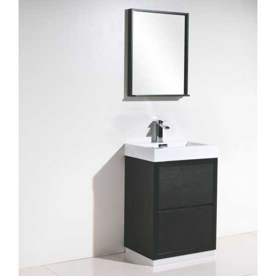 Bliss 24" Black Free Standing Modern Bathroom Vanity