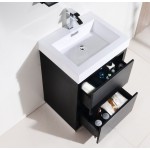 Bliss 24" Black Free Standing Modern Bathroom Vanity