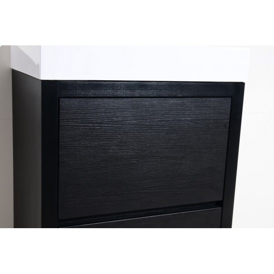 Bliss 24" Black Free Standing Modern Bathroom Vanity