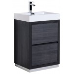 Bliss 24" Gray Oak Free Standing Modern Bathroom Vanity