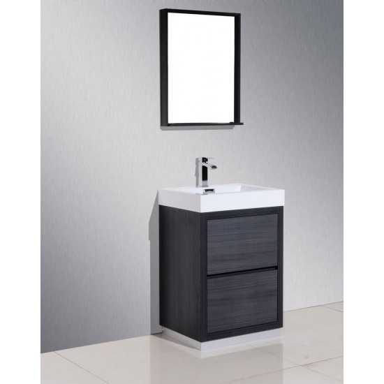 Bliss 24" Gray Oak Free Standing Modern Bathroom Vanity