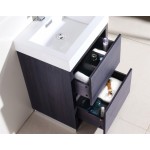 Bliss 24" Gray Oak Free Standing Modern Bathroom Vanity