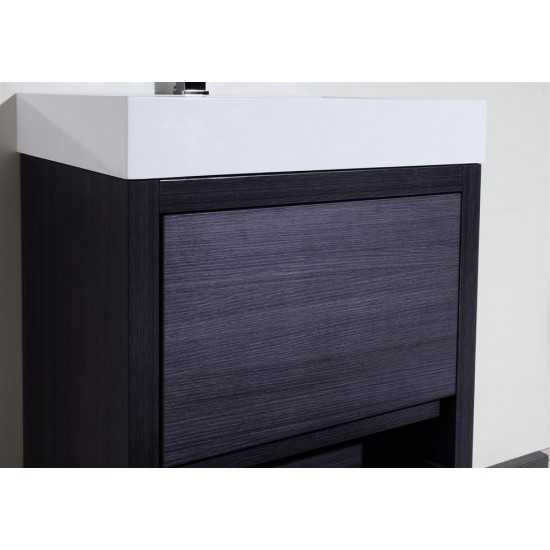 Bliss 24" Gray Oak Free Standing Modern Bathroom Vanity