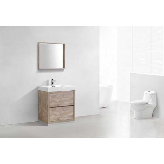 Bliss 30" Nature Wood Free Standing Modern Bathroom Vanity