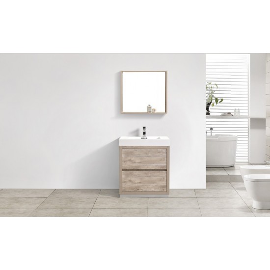 Bliss 30" Nature Wood Free Standing Modern Bathroom Vanity