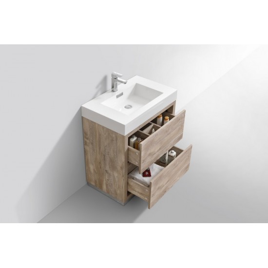 Bliss 30" Nature Wood Free Standing Modern Bathroom Vanity