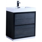 Bliss 30" Gray Oak Free Standing Modern Bathroom Vanity