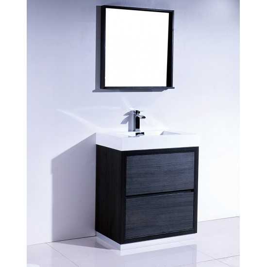 Bliss 30" Gray Oak Free Standing Modern Bathroom Vanity