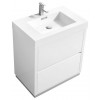 Bliss 30"  High Gloss White Free Standing Modern Bathroom Vanity