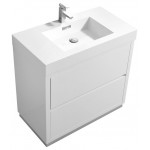 Bliss 36" High Gloss White Free Standing Modern Bathroom Vanity