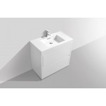 Bliss 36" High Gloss White Free Standing Modern Bathroom Vanity