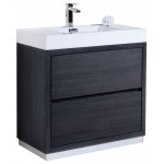 Bliss 36" Gray Oak Free Standing Modern Bathroom Vanity