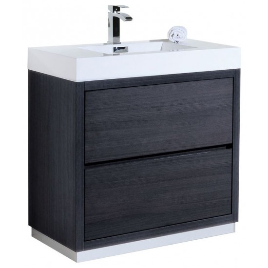 Bliss 36" Gray Oak Free Standing Modern Bathroom Vanity