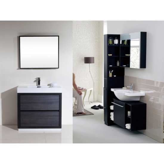 Bliss 36" Gray Oak Free Standing Modern Bathroom Vanity