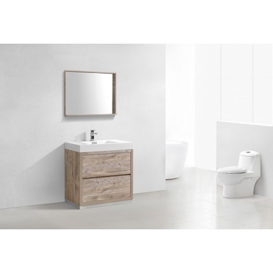Bliss 36" Nature Wood Free Standing Modern Bathroom Vanity