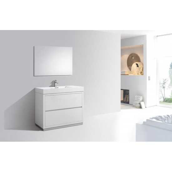 Bliss 40" High Gloss White Free Standing Modern Bathroom Vanity