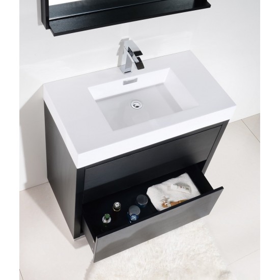 Bliss 40" Black Free Standing Modern Bathroom Vanity