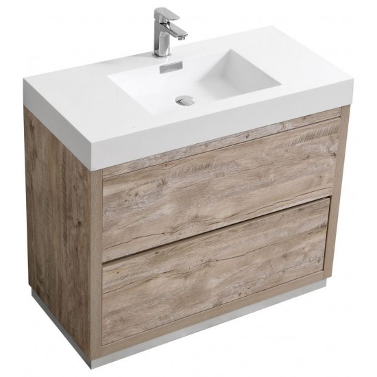 Bliss 40" Nature Wood Free Standing Modern Bathroom Vanity