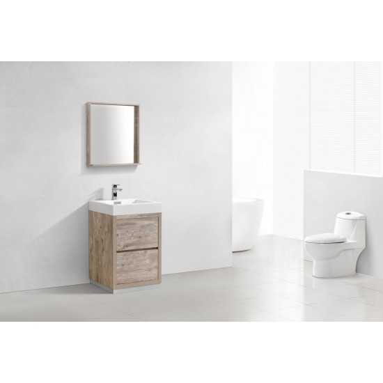 Bliss 24" Nature Wood Free Standing Modern Bathroom Vanity