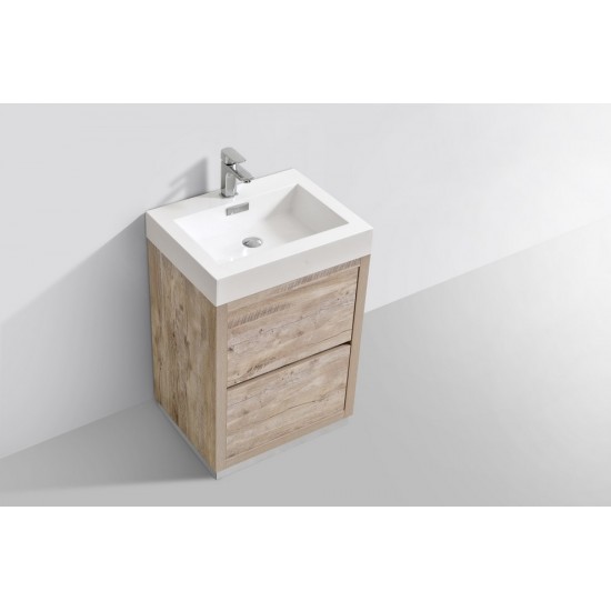 Bliss 24" Nature Wood Free Standing Modern Bathroom Vanity