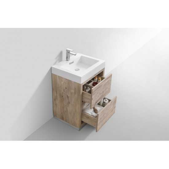 Bliss 24" Nature Wood Free Standing Modern Bathroom Vanity