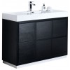 Bliss 48" Black Free Standing Modern Bathroom Vanity