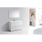 Bliss 48" High Gloss White Free Standing Modern Bathroom Vanity