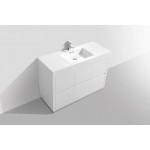 Bliss 48" High Gloss White Free Standing Modern Bathroom Vanity