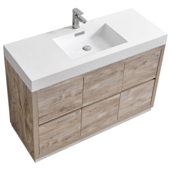 Bliss 48" Nature Wood Free Standing Modern Bathroom Vanity