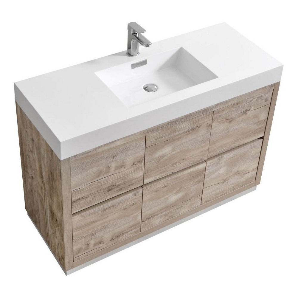 Bliss 48" Nature Wood Free Standing Modern Bathroom Vanity