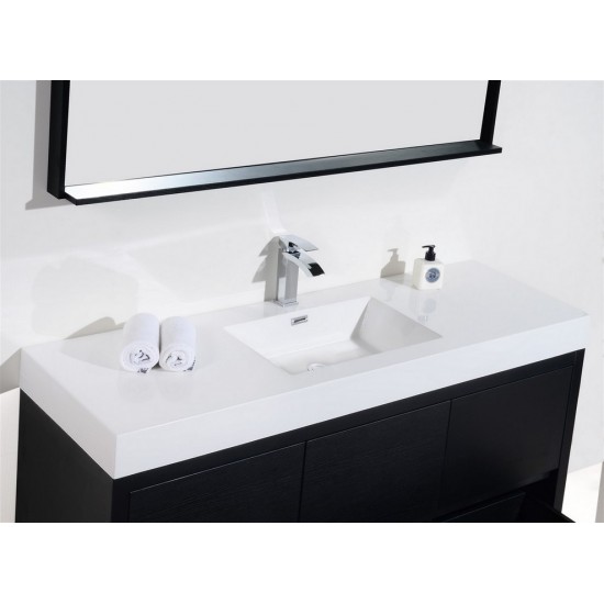 Bliss 60" Single Sink Black Free Standing Modern Bathroom Vanity