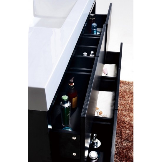 Bliss 60" Single Sink Black Free Standing Modern Bathroom Vanity