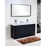 Bliss 60" Double Sink Black Free Standing Modern Bathroom Vanity