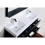 Bliss 60" Double Sink Black Free Standing Modern Bathroom Vanity