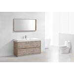 Bliss 60" Single Sink Nature Wood Free Standing Modern Bathroom Vanity