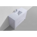 Dolce 48" High Gloss White Modern Bathroom Vanity With White Quartz Counter-Top