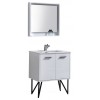Bosco 30" Modern Bathroom Vanity With Quartz Countertop and Matching Mirror