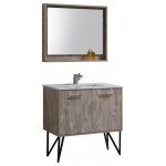 Bosco 36" Modern Bathroom Vanity w/ Quartz Countertop and Matching Mirror