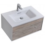 Divario 30" Wall Mount Modern Bathroom Vanity, Nature Wood