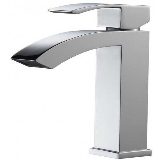 Aqua Balzo Single Lever Wide Spread Bathroom Vanity Faucet, Chrome