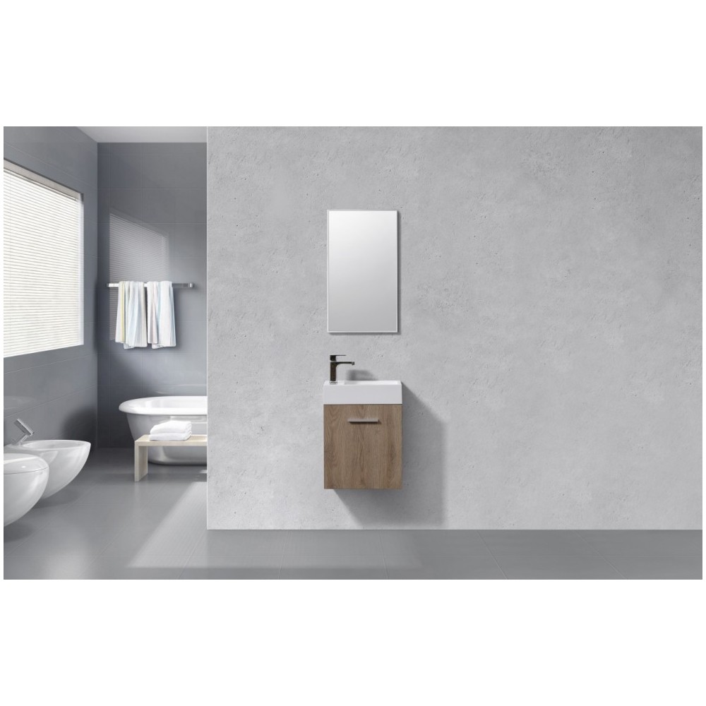 Bliss 18" Butternut Wall Mount Modern Bathroom Vanity