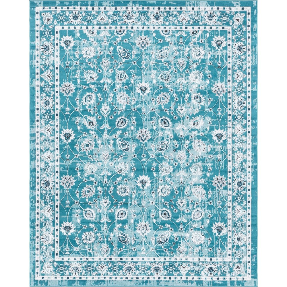 Rug Unique Loom Aarhus Teal Rectangular 8' 0 x 10' 0