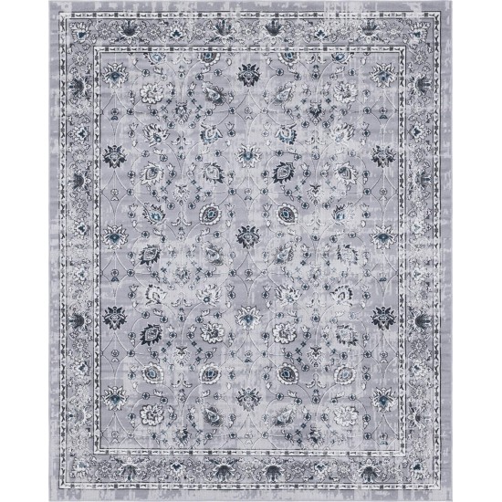 Rug Unique Loom Aarhus Gray Rectangular 8' 0 x 10' 0