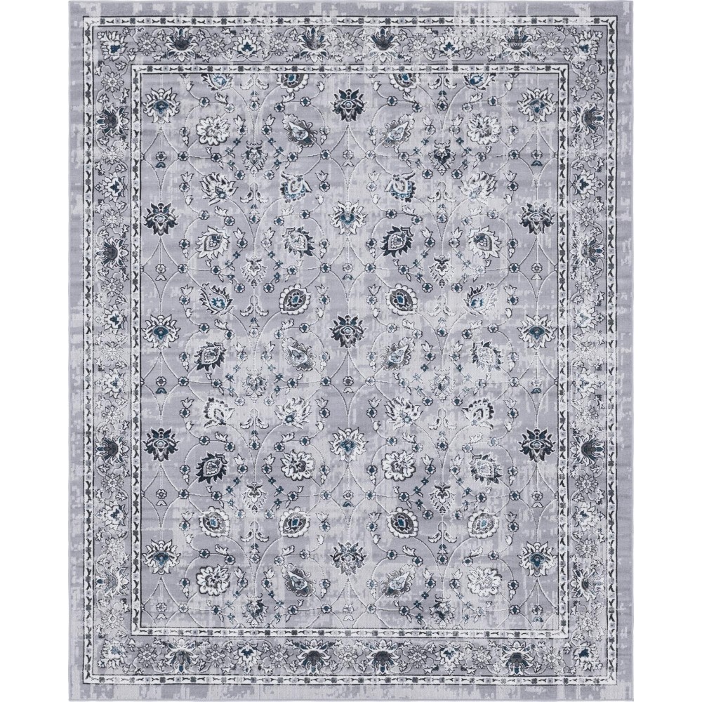 Rug Unique Loom Aarhus Gray Rectangular 8' 0 x 10' 0