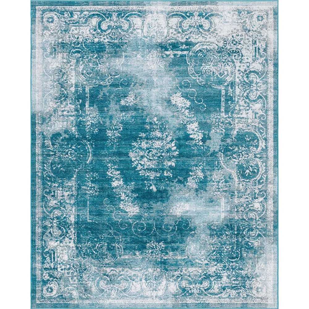 Rug Unique Loom Aarhus Blue Rectangular 8' 0 x 10' 0