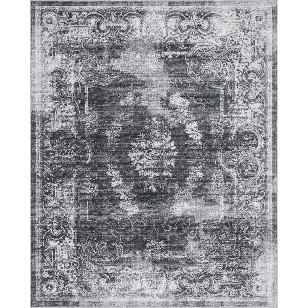 Rug Unique Loom Aarhus Charcoal Rectangular 8' 0 x 10' 0